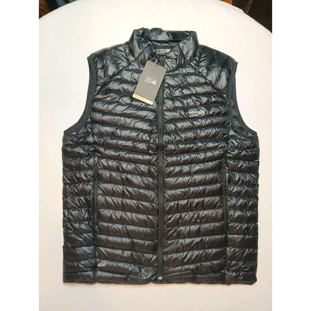 Mountain Hardwear Vest Mens Black Ghost Whisperer Size L Full Zip NWT